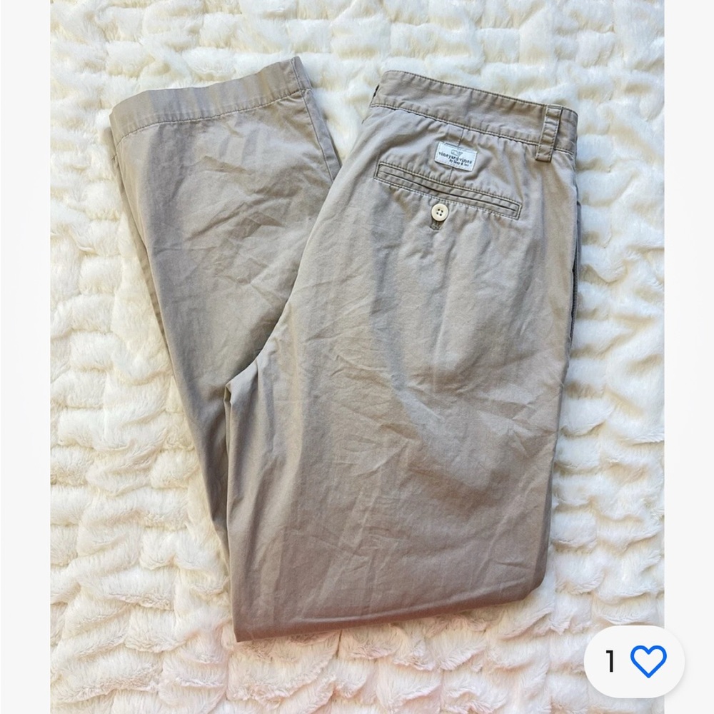 Vineyard Vines Men’s Slim Fit Club Pant Khaki Chino Size 38 x 32 Tan Beige Logo